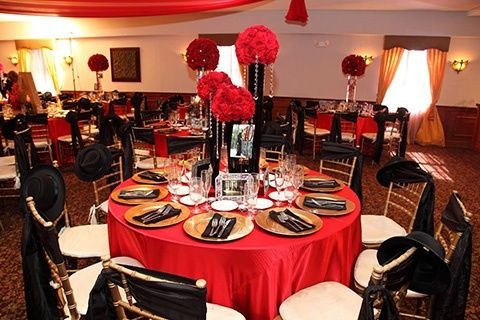 banquet hall theme red and white